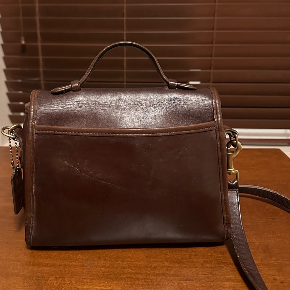 Vintage Coach Court Bag - Mahogany Brown Leather Crossbody 9870 - Picture 2 of 13
